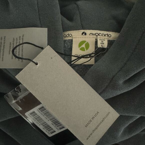 Avocado Lace Up Sleeve Hooded Sweatshirt in Blue - Picture 5 of 5